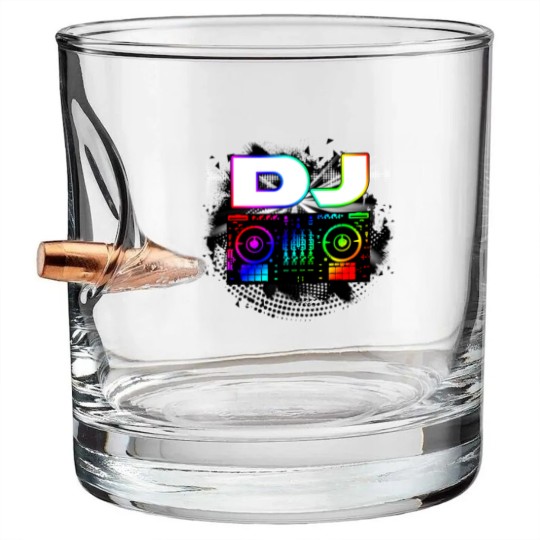 Discover Dj Music Lover Music Player Sound Cool Funny Gift Bullet Whiskey Glasses