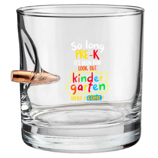 Discover Kindergarten Graduation Bullet Whiskey Glasses So Long Pre-K Kindergarten Here I Come Graduation Kids