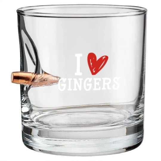 Discover Redhead Lover Irish Red Haired Men Women I Love Gingers Bullet Whiskey Glasses