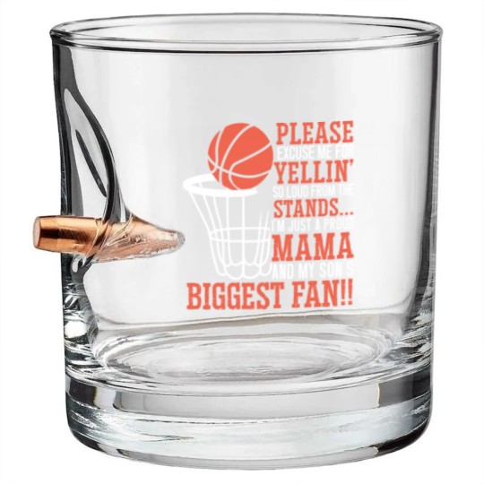 Discover Basketball Mama Player Hoop Junkie Mothers Day Mom Bullet Whiskey Glasses