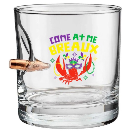 Discover Come At Me Breaux Crawfish Beads Funny Mardi Gras Carnival Bullet Whiskey Glasses