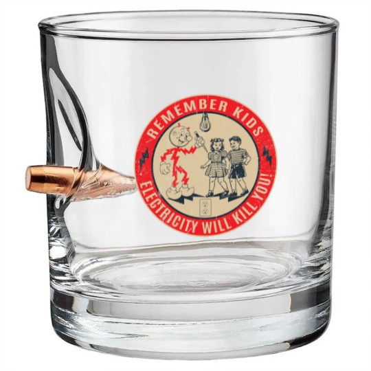 Discover CIPS Retro Sign - Electricity will kill you - Electricity Will Kill You - Bullet Whiskey Glasses