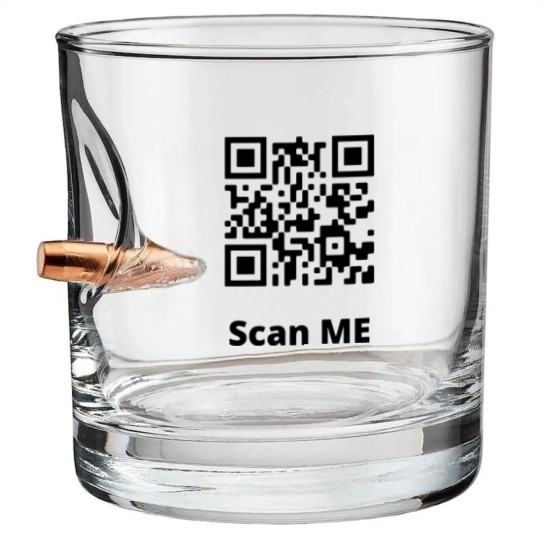 Discover Rick Roll QR Code Bullet Whiskey Glasses