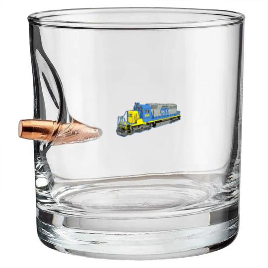 Discover Freight Train Csx Engine Bullet Whiskey Glasses
