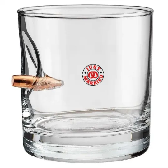 Discover Just Married Bullet Whiskey Glasses