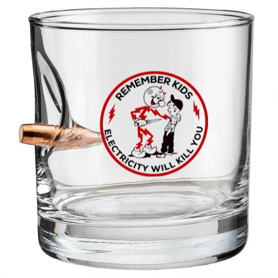 Discover Super 70S Sports Merch Remember Kids Electricity Will Kill You - Remember Kids Electricity Will Kill You - Bullet Whiskey Glasses