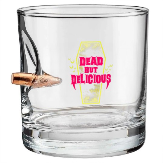 Discover Dead but Delicious - Vampire Quote - What We Do In The Shadows - Bullet Whiskey Glasses