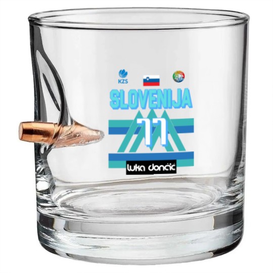 Discover Luka Doncic Slovenija Fan Design - Luka Doncic - Bullet Whiskey Glasses