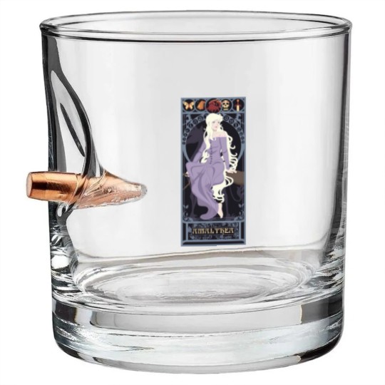 Discover The Last Unicorn - art nouveau - Amalthea - Cult Movies - Bullet Whiskey Glasses