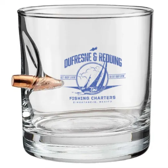 Discover Dufresne & Redding Fishing Charters - Shawshank Redemption - Bullet Whiskey Glasses