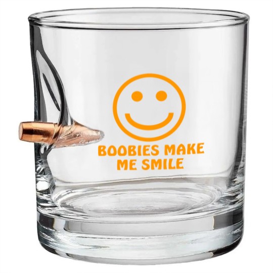 Discover Boobies Make Me Smile - Gifts For Him - Bullet Whiskey Glasses