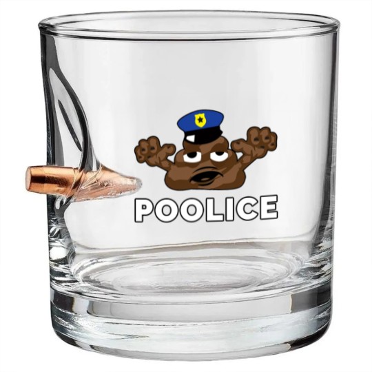 Discover Police Poop Zombie Policeman Halloween Bullet Whiskey Glasses