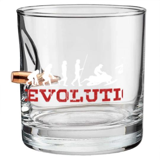 Discover Extreme Snowbike Evolution Snow Bike Sports Gift - Biking - Bullet Whiskey Glasses