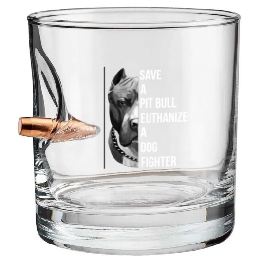 Discover save a pitbull euthanize a dog fighter pitbull Bullet Whiskey Glasses