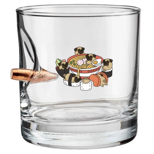Discover Pug Ramen Sushi - Pug - Bullet Whiskey Glasses