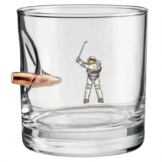 Discover Astronaut golfer Bullet Whiskey Glasses