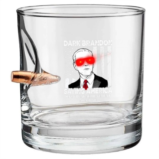Discover Dark Brandon Saving America Funny Biden Design Bullet Whiskey Glasses