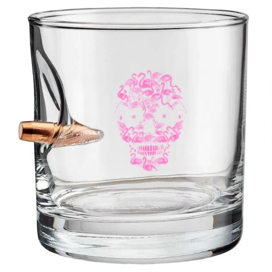 Discover Flamingo Skulls Funny Flamingo Lover Halloween Bullet Whiskey Glasses