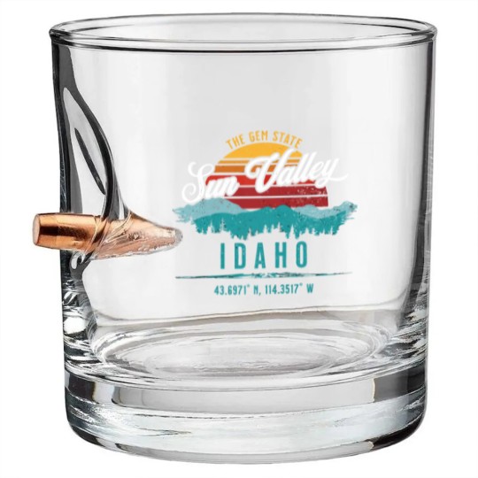 Discover Retro Sun Valley Idaho Vintage Mountains Sun Souve Bullet Whiskey Glasses