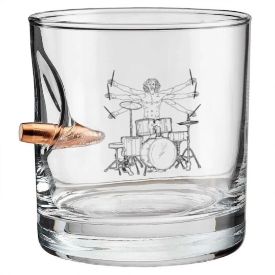 Discover Vitruvian Drummer Band Bullet Whiskey Glasses