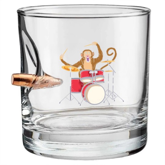 Discover Monkey Playing Drums Drummer Band The Animal Bullet Whiskey Glasses