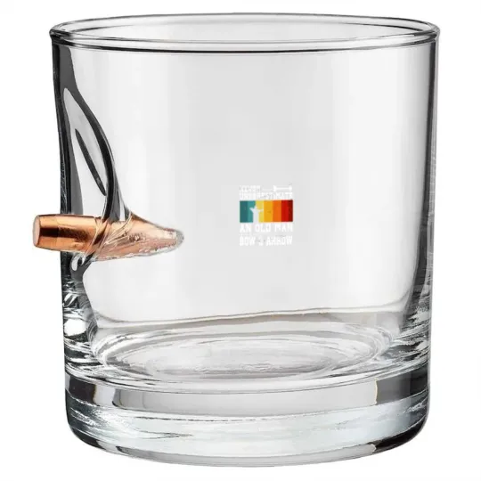 Discover Never Underestimate An Old Man With Bow and Arrow Bullet Whiskey Glasses