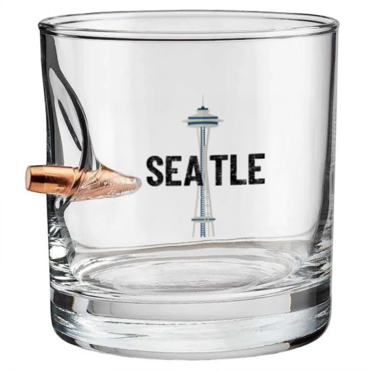 Discover Seattle Space Needle Traveler Souvenir Washington Gift - Seattle Souvenir - Bullet Whiskey Glasses