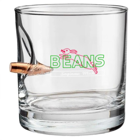 Discover Beans Bunny Saginaw Michigan Nostalgia Bullet Whiskey Glasses