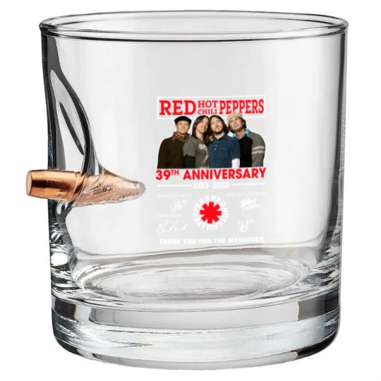 Discover Vintage Red Hot Chili Peppers By The Way Bullet Whiskey Glasses, Red Hot Chili Peppers Bullet Whiskey Glasses