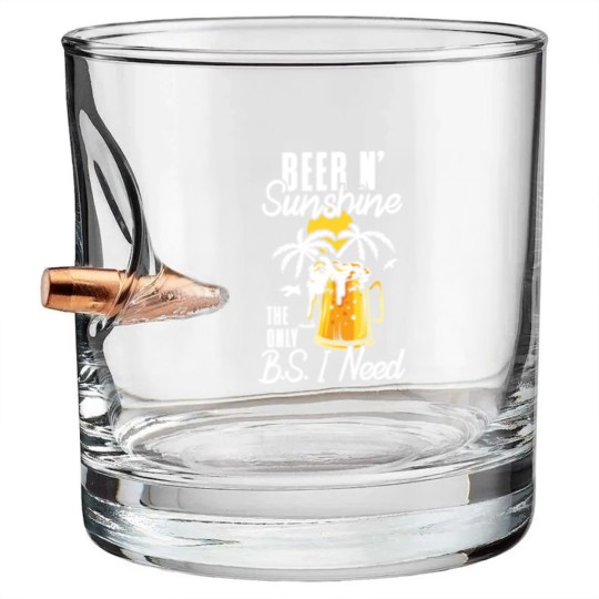 Discover Beer Sunshine Beer Vintage Bullet Whiskey Glasses