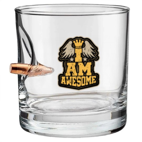Discover I AM AWESOME - Awesome - Bullet Whiskey Glasses