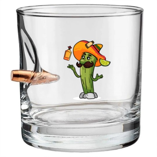 Discover Funny Mexican Cactus Juggles Tequila Cinco de Bullet Whiskey Glasses
