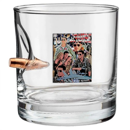Discover Tom Cruise Bullet Whiskey Glasses Action Movie Fans Graphic Bullet Whiskey Glasses Homage Bullet Whiskey Glasses American Actor Classic 90s Retro Vintage Gift