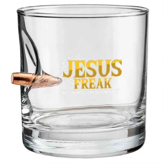 Discover Jesus Freak God Believer Christian Catholic Gift Bullet Whiskey Glasses