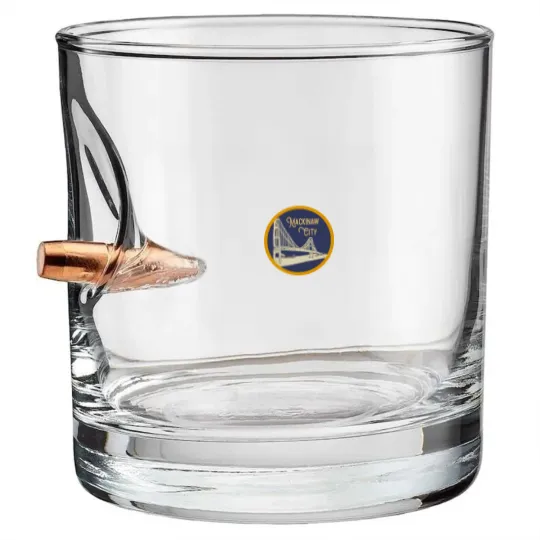 Discover Mackinaw City Decal - Mackinaw City - Bullet Whiskey Glasses