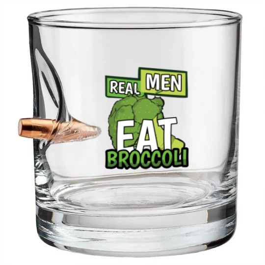 Discover Real Men Eat Broccoli - Men - Bullet Whiskey Glasses