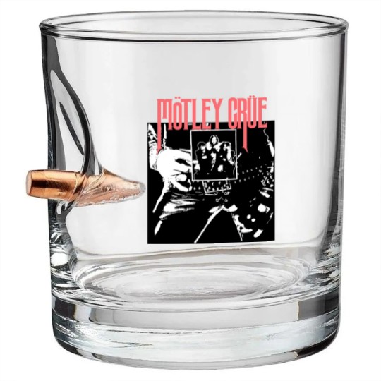 Discover Vintage 2000's Original Motley Crue Rock Band Concert Too Fast For Love Tour Black & Red Bullet Whiskey Glasses