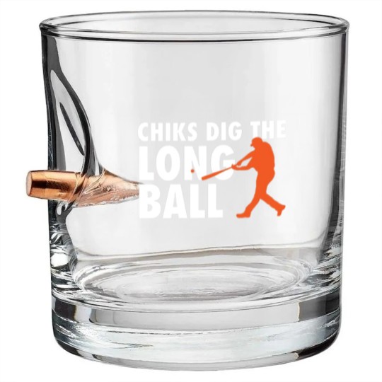 Discover Chicks Dig The Long Ball - Baseball - Baseball - Bullet Whiskey Glasses