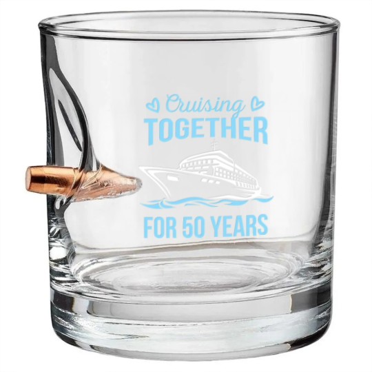 Discover Wedding Anniversary Cruising Together For 50 Years Bullet Whiskey Glasses