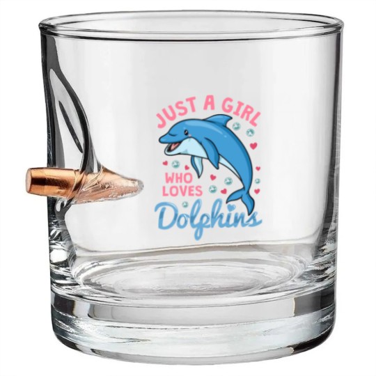 Discover Dolphin Just A Girl Dolphins Gift Bullet Whiskey Glasses