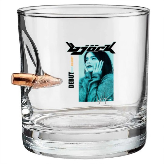 Discover Bjork Venus as a boy Retro Bullet Whiskey Glasses, Bjork Venus as a boy Vintage print Bullet Whiskey Glasses