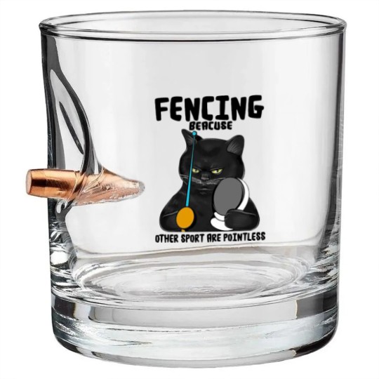 Discover BLACK CAT FENCING BEACUSE OTHER SPORT ARE POINTLES Bullet Whiskey Glasses