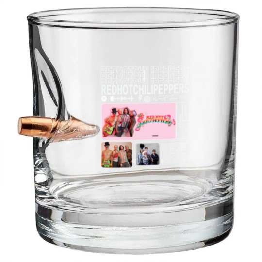 Discover Red Hot Chili Peppers Music Bullet Whiskey Glasses, World Tour 2023 Bullet Whiskey Glasses, Red Hot Chili Peppers Vintage Retro Gift