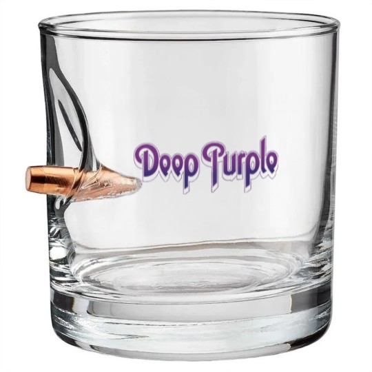 Discover Deep Purple Unisex Bullet Whiskey Glasses: Vintage Logo