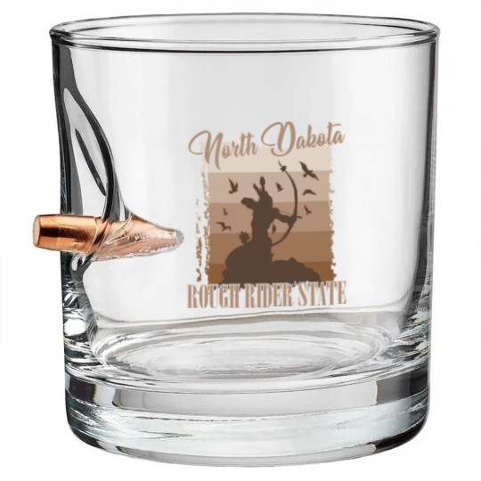 Discover North Dakota usa state gift Bullet Whiskey Glasses