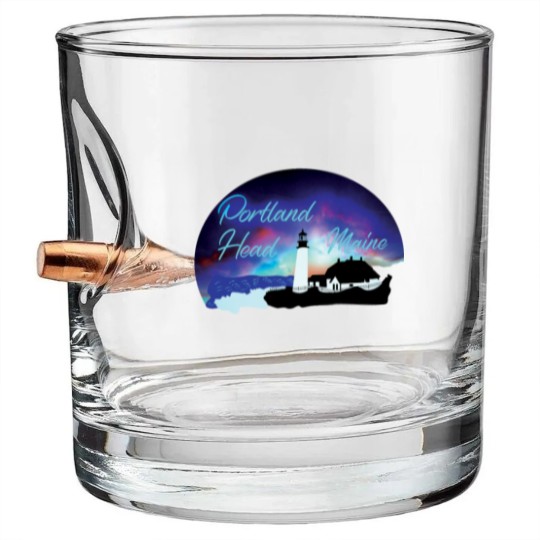 Discover Portland Head Lighthouse, Maine, Souvenir, Gift, Bullet Whiskey Glasses
