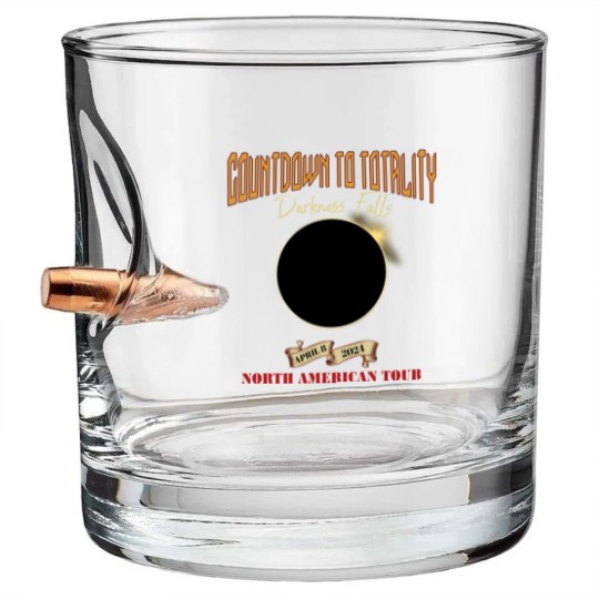 Discover Total Solar Eclipse Bullet Whiskey Glasses April 8th 2024, Rock Concert Tour Bullet Whiskey Glasses with Path of Totality Cities