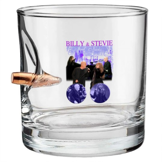 Discover Two Icons One Night Bill Joel and Nick Stevie Tour 2023 Bullet Whiskey Glasses