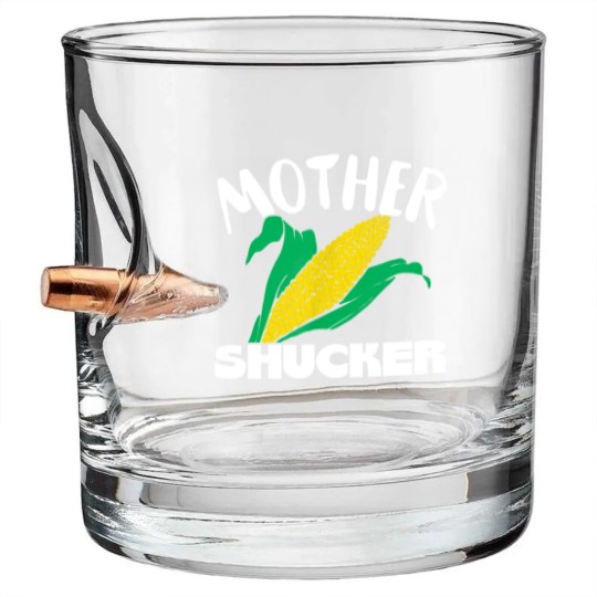 Discover Mother Shucker Mom Pun Funny Corn Farmer Mom Gift Bullet Whiskey Glasses Bullet Whiskey Glasses