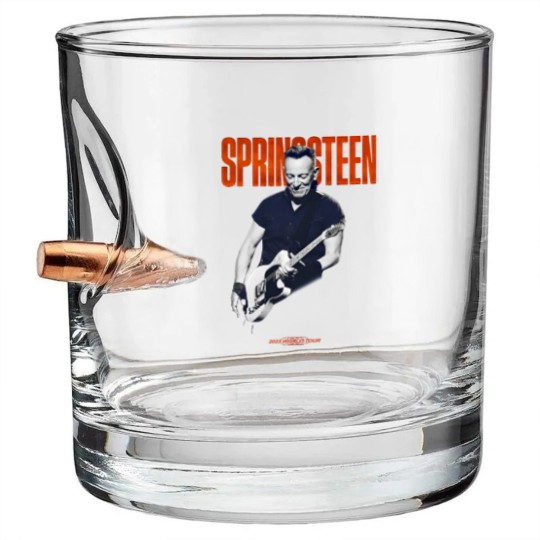 Discover Springsteen and the E Street Band 2023 World Tour Guitar Bullet Whiskey Glasses - Vintage Springsteen World Tour 23 Bullet Whiskey Glasses
